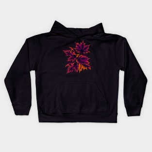 Leaves - Purple/Orange Kids Hoodie